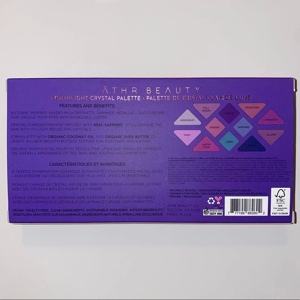 ATHR BEAUTY Moonlight Crystal Eyeshadow Palette - Make Up Cosmetics NWT